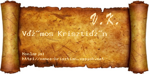 Vámos Krisztián névjegykártya