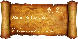 Vámos Krisztián névjegykártya